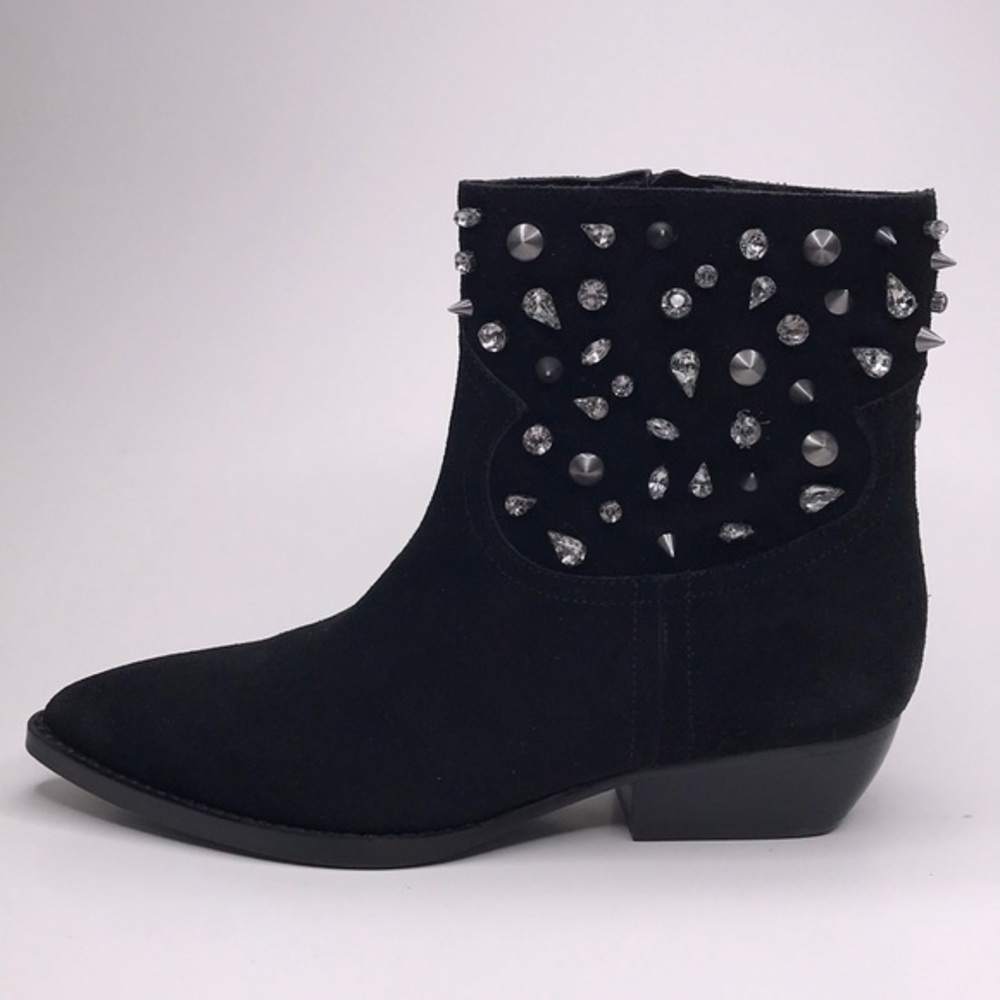 SAM EDELMAN Avril Bling Western Boot Black sz 6.5M
